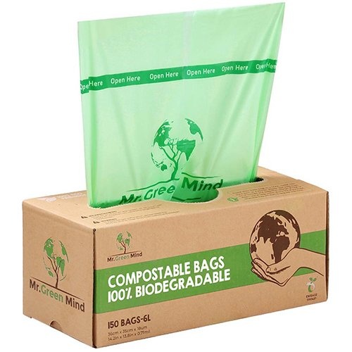 Mr. Green Mind Mr. Green Mind vuilniszakken Bio, 6 liter, groen, doos van 150 stuks