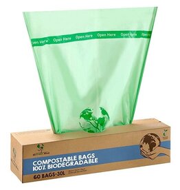 Mr. Green Mind Mr. Green Mind vuilniszakken Bio, 30 liter, groen, doos van 60 stuks