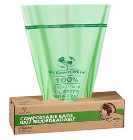 Mr. Green Mind Mr. Green Mind vuilniszakken Bio, 60 liter, groen, doos van 60 stuks