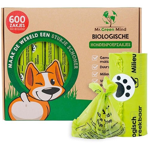Mr. Green Mind Mr. Green Mind hondenpoepzakjes Bio, groen, doos van 600 stuks