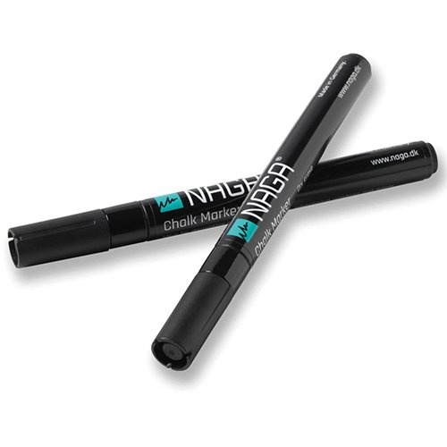 Naga glasbordmarker 2 mm, etui met 2 stuks, zwart