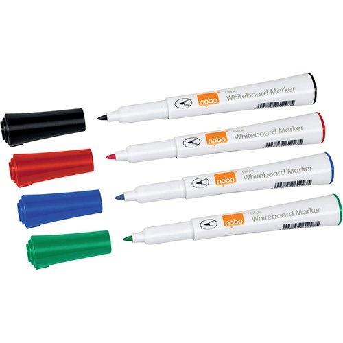 Nobo Nobo Glide whiteboardmarker, pak van 4 stuks, geassorteerde kleuren
