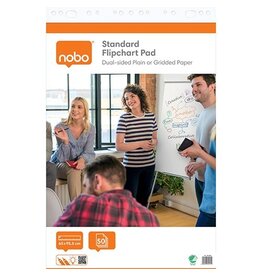 Nobo Nobo flipchartpapier standaard, ft 65 x 95 cm, blanco/geruit, rol van 50 vel