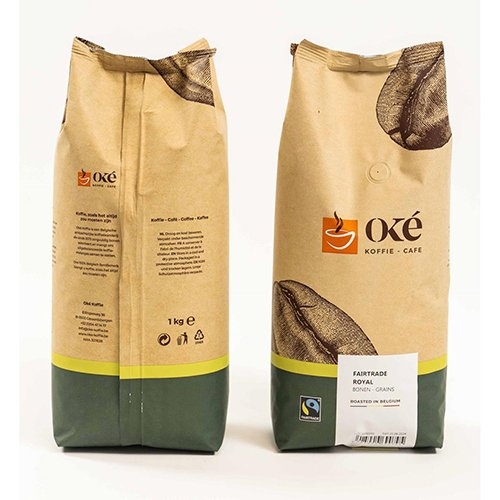 OKE Koffie Oké koffiebonen, zak van 1 kg, Fairtrade Royal