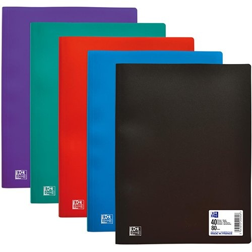 Oxford OXFORD Initial showalbum, ft A4, uit stevige PP, 40 tassen, geassorteerde kleuren