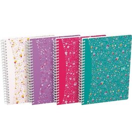 Oxford Oxford Floral softcover spiraalschrift, ft A5, 60 vel, geruit 5 mm, 4 geassorteerde designs