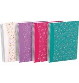 Oxford Oxford Floral hardcover spiraalschrift, ft B5, 60 vel, geruit 5 mm, 3 geassorteerde designs