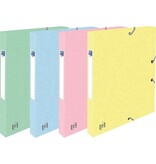 Oxford Oxford Top File+ elastobox, rug van 2,5 cm, geassorteerde pastelkleuren, pak van 4 stuks