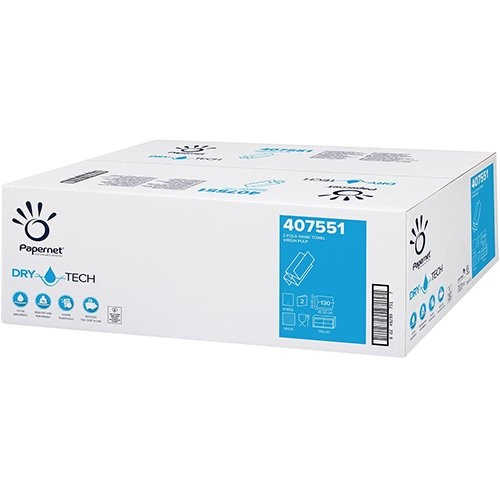 Papernet Papernet papieren handdoeken Dry Tech, Z-vouw, 2-laags, 130 vellen, pak van 20 stuks