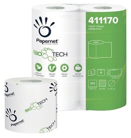 Papernet Papernet toiletpapier Bio Tech, 2-laags, 250 vellen, pak van 4 rollen
