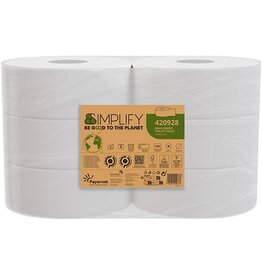 Papernet Papernet toiletpapier Simplify Maxi Jumbo, 2-laags, 1305 vellen, pak van 6 rollen