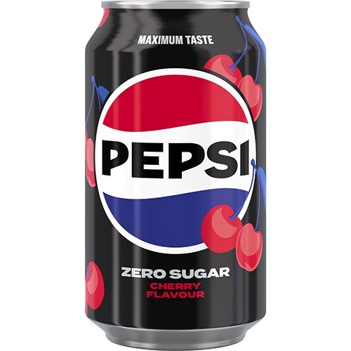 Pepsi Pepsi Zero Sugar Cherry frisdrank, blik van 33 cl, pak van 24 stuks