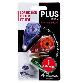 Plus Plus mini correctieroller, 2 + 1 gratis, op blister