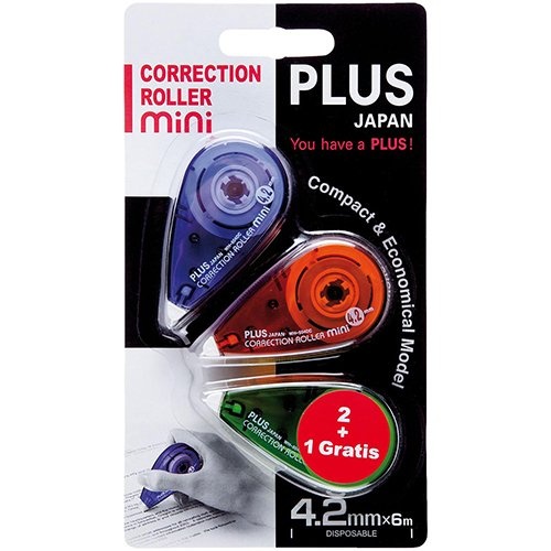 Plus Plus mini correctieroller, 2 + 1 gratis, op blister