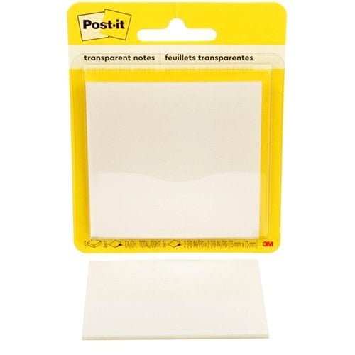 Post-it Post-it Transparent Notes, 36 vel, ft 73 x 73 mm, op blister
