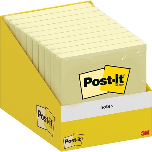 Post-it Post-it Notes, 100 vel, ft 76 x 76 mm, kanariegeel (canary yellow)