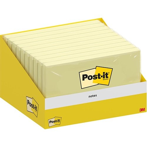 Post-it Post-it Notes, 100 vel, ft 76 x 127 mm, kanariegeel (canary yellow)