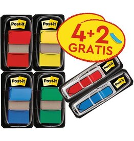 Post-It Index Post-it index standaard, ft 25 mm x 43.2 mm, voordeelpack van 4 stuks + 2 x Post-it Index pijltjes