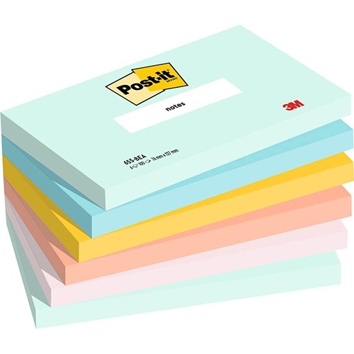Post-It Notes Post-it Notes, 100 vel, ft 76 x 127 mm, pak van 6 blokken, Beachside colour collection