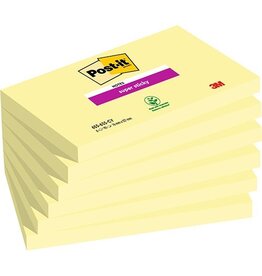 Post-It Super Sticky Post-it Super Sticky notes, 90 vel, 76 x 127 mm, kanariegeel