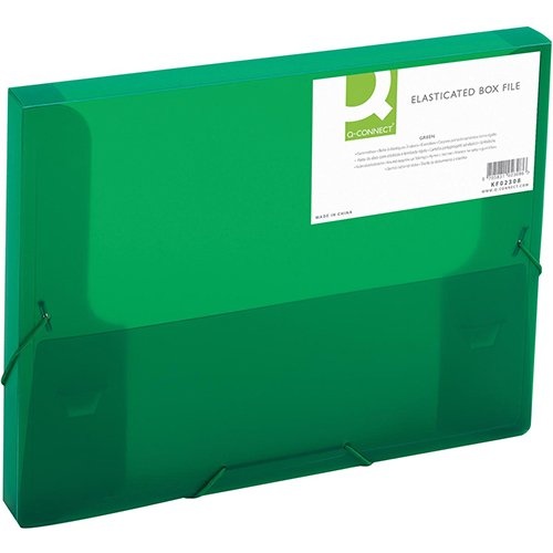 Q-CONNECT Q-CONNECT elastobox, met elastieken, A4, rug 25 mm, groen