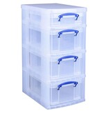 Really Useful Box Really Useful Box trolley met 4 opbergdozen, zwart