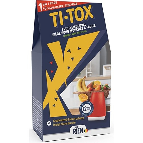 Riem Riem Ti-Tox fruitvliegenval, 1 val + 3 navullingen