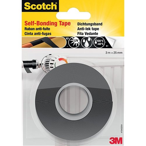Scotch Scotch reparatieplakband anti-lek, ft 25 mm x 3 m, zwart, blisterverpakking
