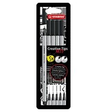 Stabilo STABILO Creative Tips ARTY fineliner, geassorteerde punten, pak van 5 stuks, zwart