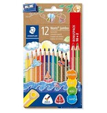 Staedtler Staedtler Noris Jumbo kleurpotlood, etui van 10 + 2 gratis + slijper