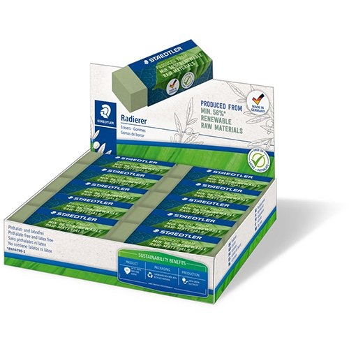 Staedtler Staedtler gum Eco, olijfgroen, ft 65 x 23 x 13 mm
