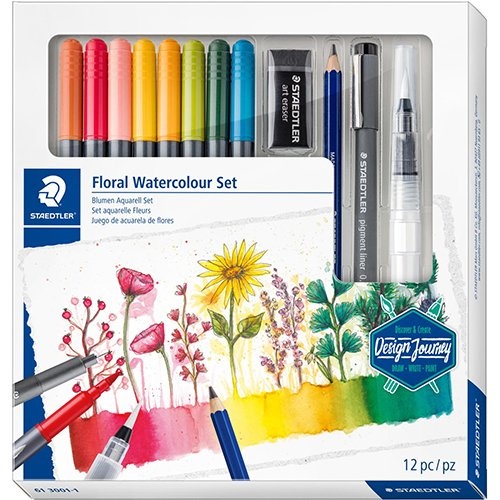 Staedtler Staedtler Floral Watercolour Set, set van 12 stuks