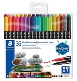 Staedtler Staedtler permanent marker,dubbele punt, etui van 36 stuks, assorti