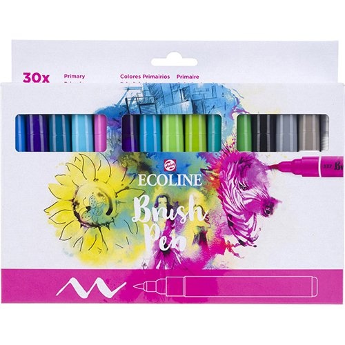 Talens Talens Ecoline Brush pen, etui van 30 stuks, set Primaire