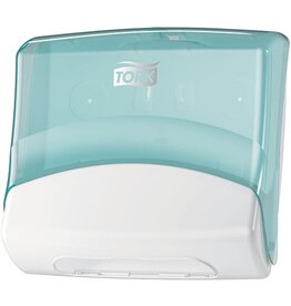 Tork Tork dispenser voor gevouwen doeken, systeem W4, wit/turkoois