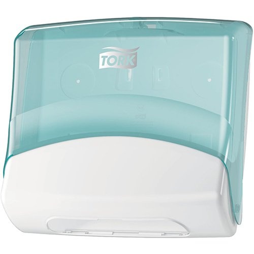 Tork Tork dispenser voor gevouwen doeken, systeem W4, wit/turkoois