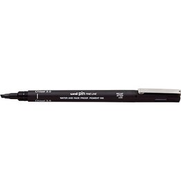 Uni-ball Uni Pin fineliner, schuine punt, 3,0 mm, zwart [12st]