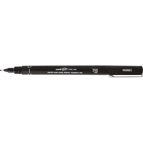 Uni-ball Uni Pin fineliner, ronde punt, 0,7 mm, zwart [12st]