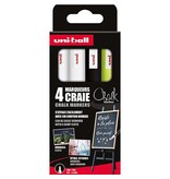 Uni-ball Uni-ball krijtmarker, ronde punt van 0,9-1,3 mm, etui van 4 stuks, assorti