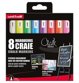 Uni-ball Uni-ball krijtmarker, ronde punt 1,8 - 2,5 mm, etui van 8 stuks, assorti