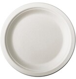 Conpax Bord pure, rond, wit, diameter 18 cm, uit suikerriet, pak van 50 stuks