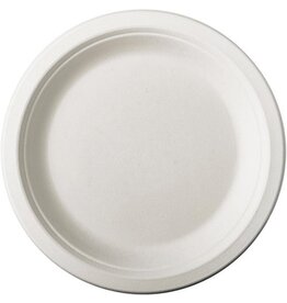 Conpax Bord pure, rond, wit, diameter 18 cm, uit suikerriet, pak van 50 stuks