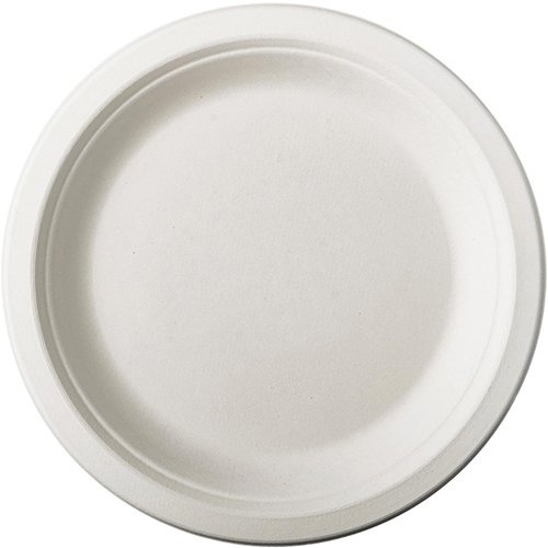 Conpax Bord pure, rond, wit, diameter 18 cm, uit suikerriet, pak van 50 stuks