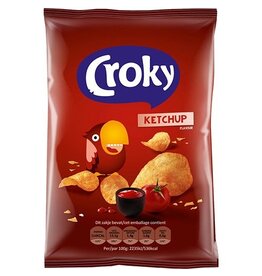 Croky Croky chips ketchup, zakje van 100 g — levering per 12