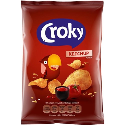 Croky Croky chips ketchup, zakje van 100 g — levering per 12