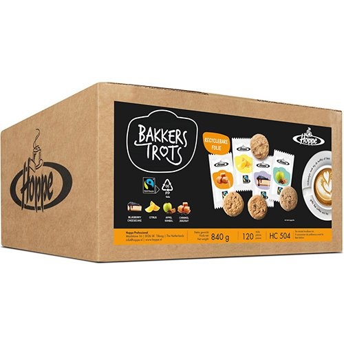 Hoppe Hoppe koekjes Bakkers Trots Fairtrade, doos van 120 stuks