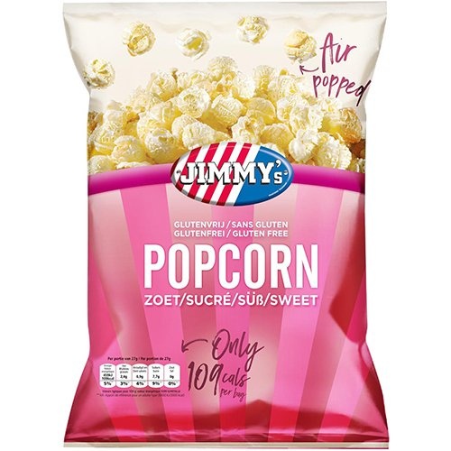 Jimmy's Jimmy's Popcorn, zoet, zak van 27 g — levering per 21