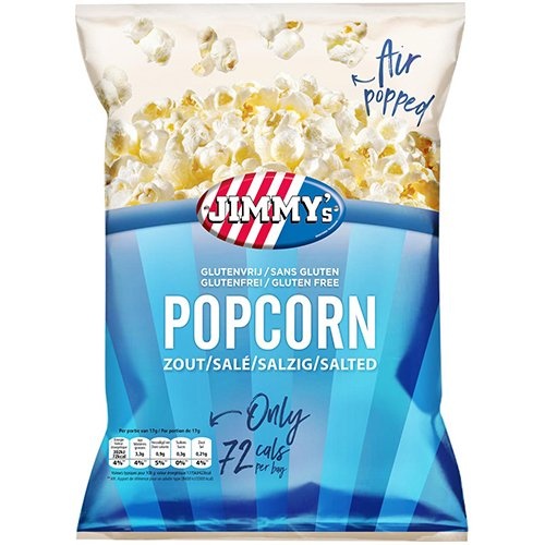 Jimmy's Jimmy's Popcorn, zout, zak van 17 g — levering per 21