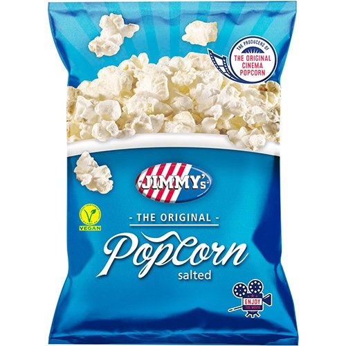 Jimmy's Jimmy's Popcorn Classic, zout, zak van 80 g — levering per 12