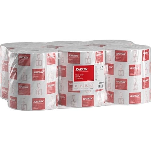 KATRIN Katrin handdoeken op rol, 1-laags, 300 m, systeem M, pak van 6 rollen